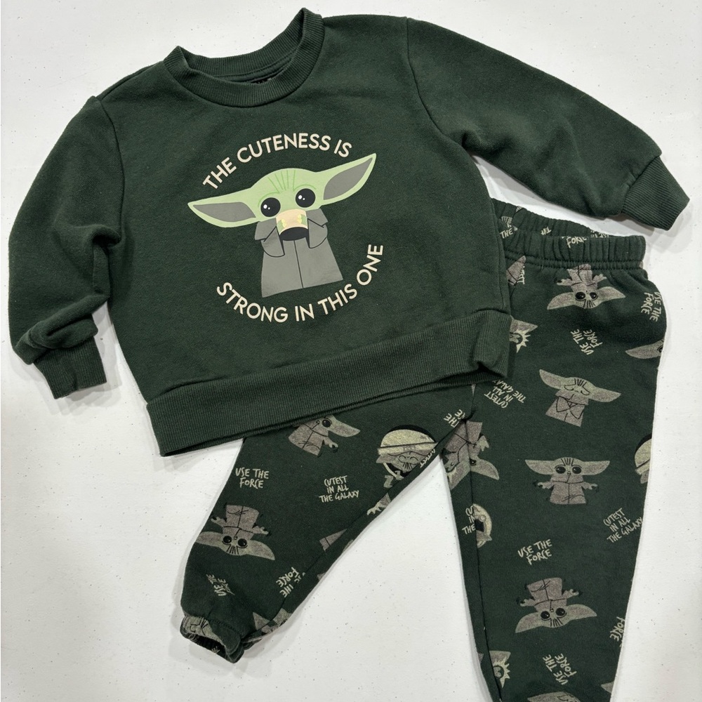 Star Wars Yoda Grogu Coordinating Set, Green, Grey, 18 Months